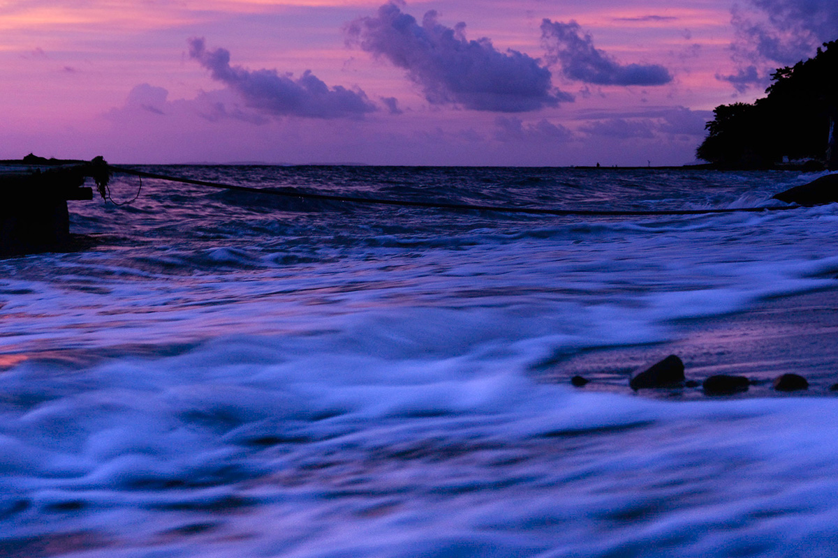The beachfront at blue hour