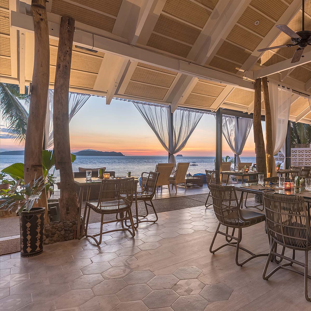 The deck at sunset